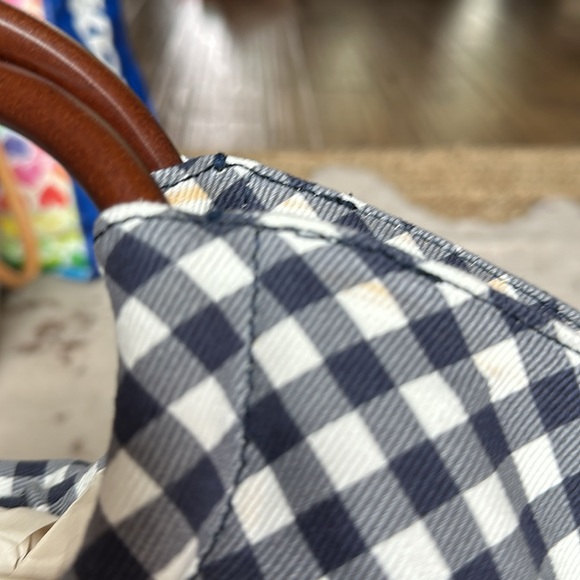 Draper James navy white check bucket bag, party planner and sticky notes - Picture 3 of 4
